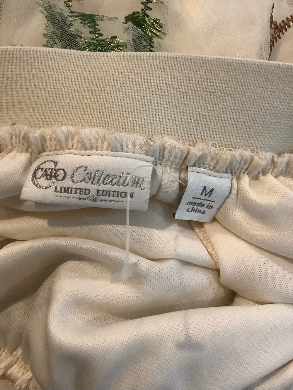 CATO COLLECTION Cream Floral Embroidered Tulle Cottagecore Ethereal Maxi Skirt M - Picture 6 of 8